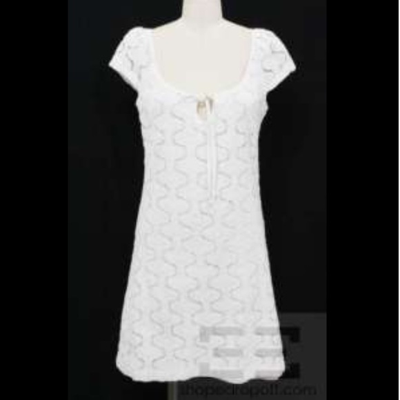 {Trina Turk} Crochet Cap Sleeve Beach Cover Up - Picture 6 of 8